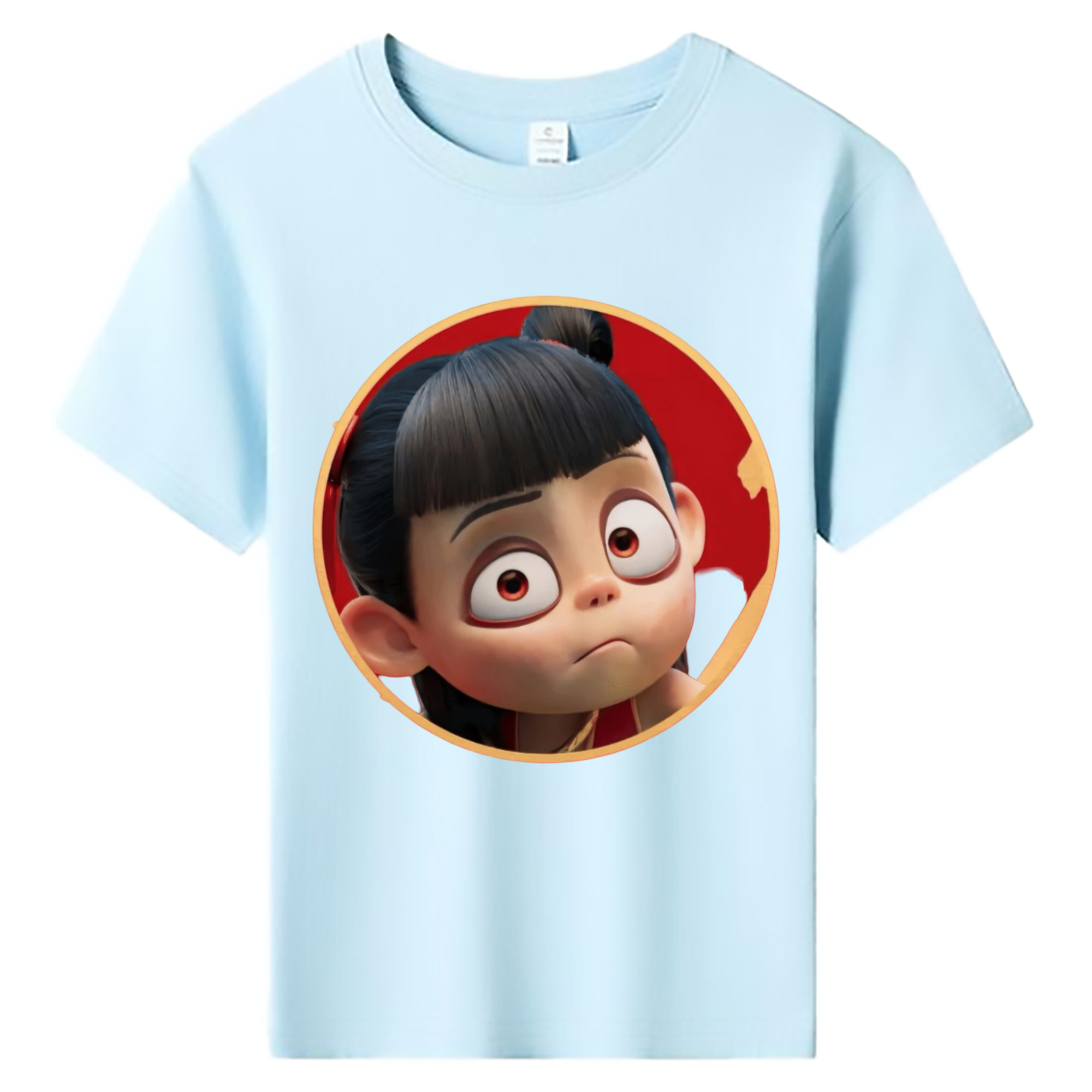 （画像用） Ne Zha 2 ナタ 魔童の大暴れ 綿100％キッズTシャツ（フロントプリント）